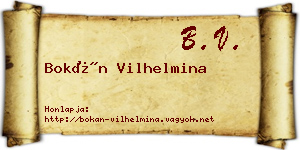 Bokán Vilhelmina névjegykártya